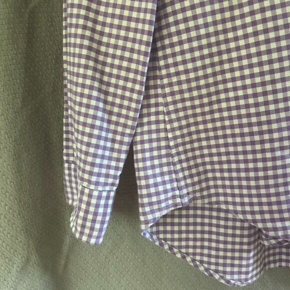 Ralph Lauren Medium Long Sleeve‎ Button Front Shirt Purple White Plaid Collared - Picture 5 of 9